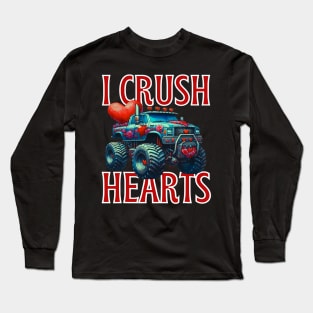 Valentines Day I Crush Hearts For Boys Kids Long Sleeve T-Shirt